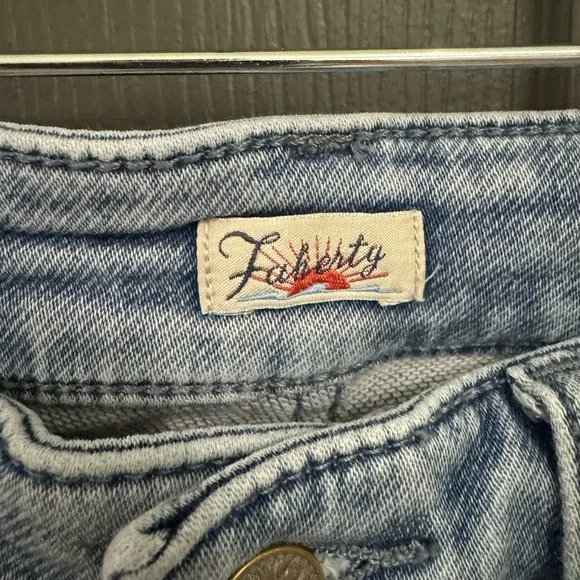 Faherty High Rise Blue Jeans with Vintage Wash - Picture 6 of 10